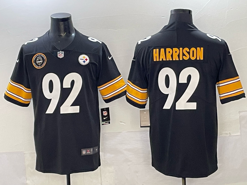 Men Pittsburgh Steelers 92 Harrison black Nike NFL Jersey 002